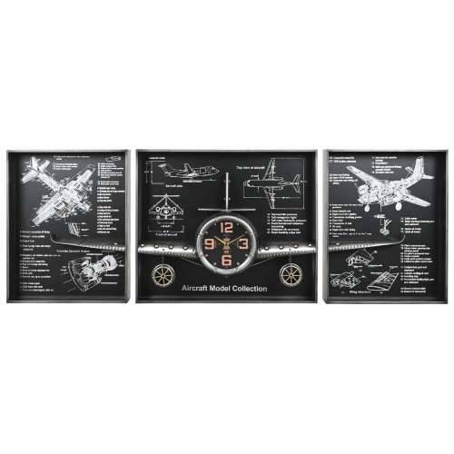 Zidni sat Home ESPRIT zlatan Srebrna Metal Avion Vintage 175 x 21 x 64 cm Cijena