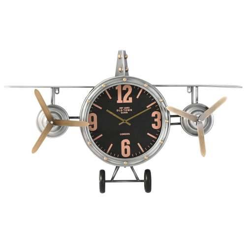 Zidni sat Home ESPRIT zlatan Srebrna Metal Avion Vintage 87 x 17 x 52,5 cm Cijena