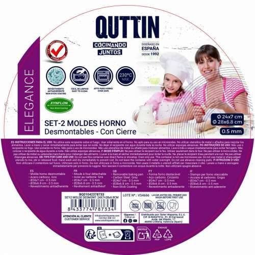 Odvojivi Kalup Quttin Crna 24 x 7+28 x 6,8 cm 2 Dijelovi (6 kom.) Cijena