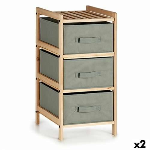 Ormarić s ladicama Siva Drvo Textil 36 x 66 x 34 cm (2 kom.) Cijena
