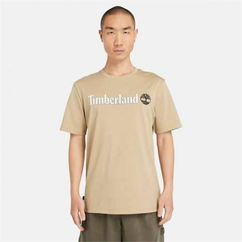 Muška Majica Kratkih Rukava Timberland Kennebec River Linear Logo Svijetlo smeđi Cijena