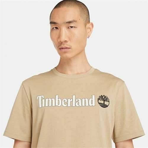 Muška Majica Kratkih Rukava Timberland Kennebec River Linear Logo Svijetlo smeđi Cijena