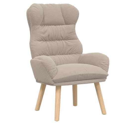 Relaxing Chair Svijetlosiva Curly Wool-like Tkanina Cijena