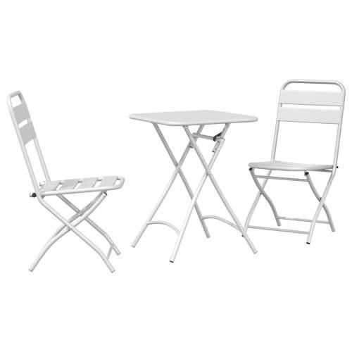 3-dijelni sklopivi bistro set u bijelom čeliku Cijena