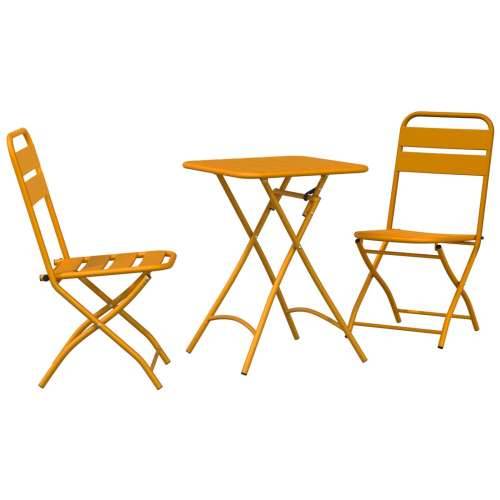 3-dijelni sklopivi bistro set u boji senfa od čelika Cijena
