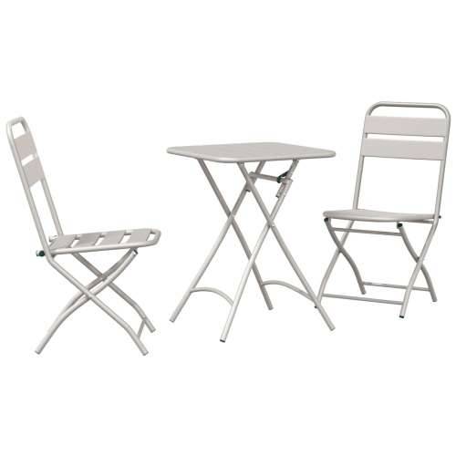 3-dijelni sklopivi bistro set Bež čelik Cijena