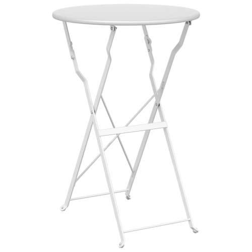 Sklopivi Bistro Stol Bijeli Ø50x71 cm Čelik s Praškastim Premazom Cijena