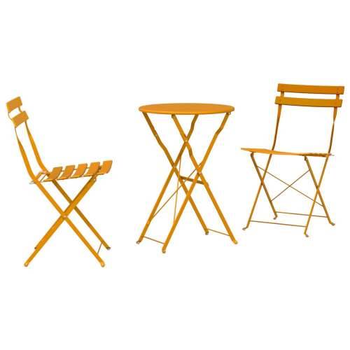 Bistro set od 3 dijela, boja senfa, čelik Cijena