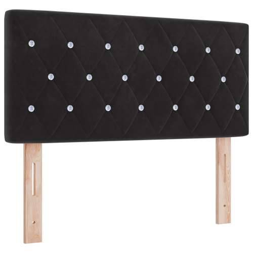 Naslon za glavu s kristalnim gumbima, tufted, crni, 100 cm, baršun Cijena
