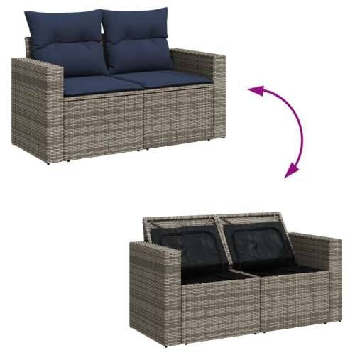 Vrtna garnitura - 5-dijelni set vrtnih sofa od poliratana s jastucima sivi - Siva 1 Cijena