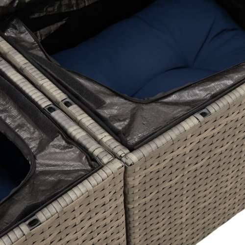 Vrtna garnitura - 8-dijelni set vrtnih sofa od poliratana s jastucima sivi - Siva 1 Cijena