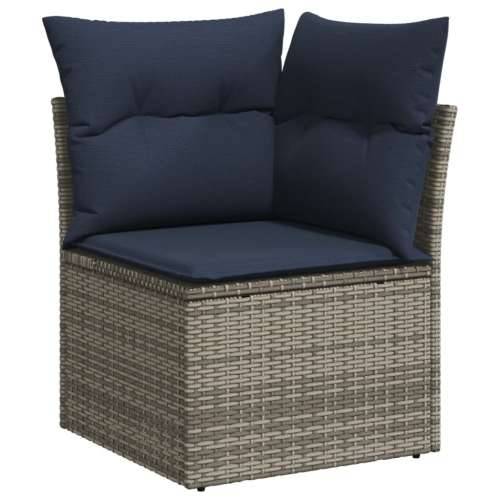 Vrtna garnitura - 8-dijelni set vrtnih sofa od poliratana s jastucima sivi - Siva 1 Cijena