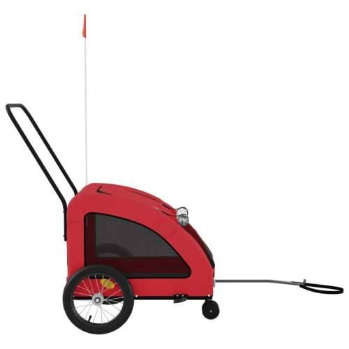 Prikolica za bicikl za ljubimce crvena od tkanine i željeza - Crvena 63.5 x 124.5 x 66 cm Cijena