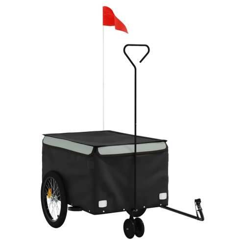 Prikolica za bicikl crno-siva 30 kg željezna - Siva 124 x 53 x 45 cm Cijena