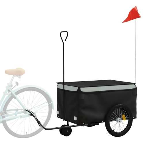 Prikolica za bicikl crno-siva 30 kg željezna - Siva 124 x 53 x 45 cm Cijena