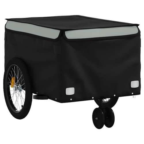 Prikolica za bicikl crno-siva 30 kg željezna - Siva 124 x 53 x 45 cm Cijena