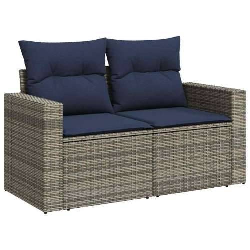 Vrtna garnitura - 8-dijelni set vrtnih sofa od poliratana s jastucima sivi - Siva 1 Cijena
