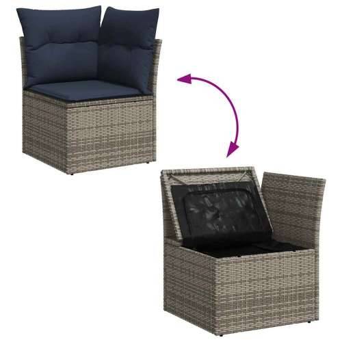 Vrtna garnitura - 10-dijelni set vrtnih sofa od poliratana s jastucima sivi - Siva 1 Cijena