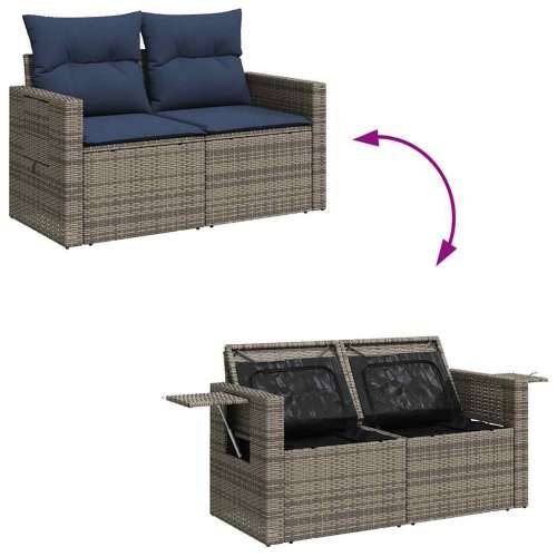 Vrtna garnitura - 11-dijelni set vrtnih sofa od poliratana s jastucima sivi - Siva 1 Cijena