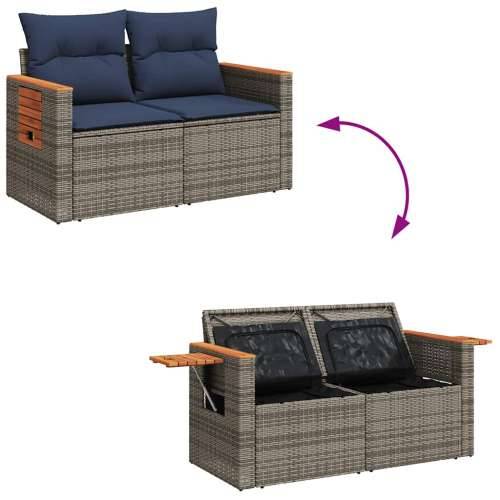 Vrtna garnitura - 7-dijelni set vrtnih sofa sivi od poliratana - Siva 1 Cijena