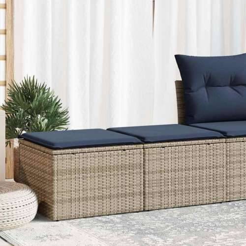 Vrtna garnitura - 2-dijelni set vrtnih sofa poliratan i bagrem s jastucima sivi - Siva 1 Cijena