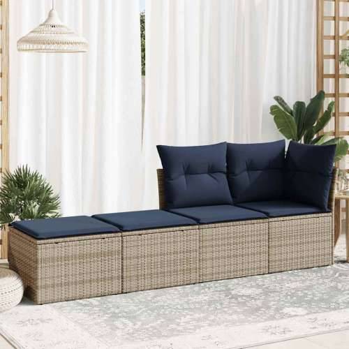 Vrtna garnitura - 2-dijelni set vrtnih sofa poliratan i bagrem s jastucima sivi - Siva 1 Cijena