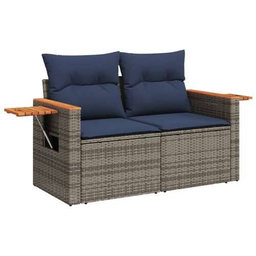 Vrtna garnitura - 7-dijelni set vrtnih sofa od poliratana s jastucima sivi - Siva 1 Cijena