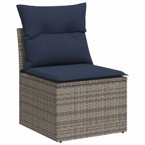 Vrtna garnitura - 10-dijelni set vrtnih sofa od poliratana s jastucima sivi - Siva 2x corner+5x centre+2x sofa+1x garden+11x bac Cijena