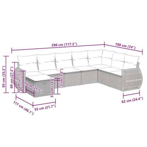Vrtna garnitura - 8-dijelni set vrtnih sofa od poliratana s jastucima sivi - Siva sa spremištem 8 Cijena