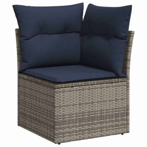 Vrtna garnitura - 8-dijelni set vrtnih sofa od poliratana s jastucima sivi - Siva 1 Cijena