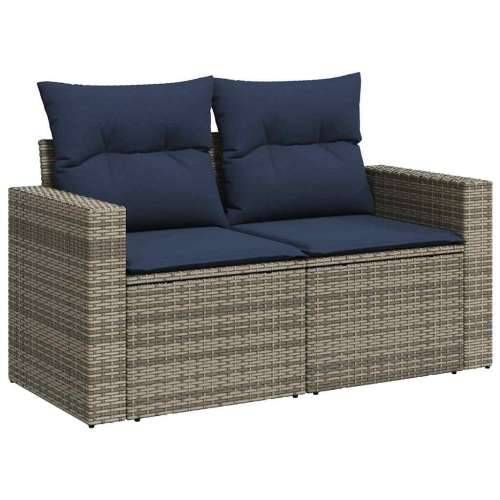 Vrtna garnitura - 8-dijelni set vrtnih sofa od poliratana s jastucima sivi - Siva 1 Cijena