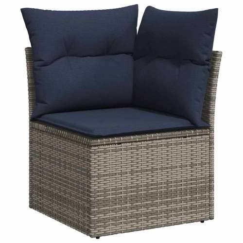 Vrtna garnitura - 8-dijelni set vrtnih sofa od poliratana s jastucima sivi - Siva 1 Cijena