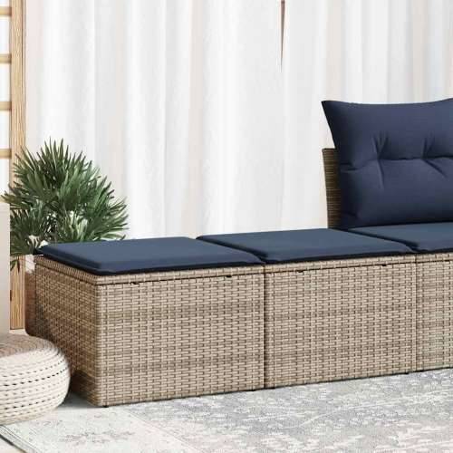 Vrtna garnitura - 2-dijelni set vrtnih sofa poliratan i bagrem s jastucima sivi - Siva 1 Cijena