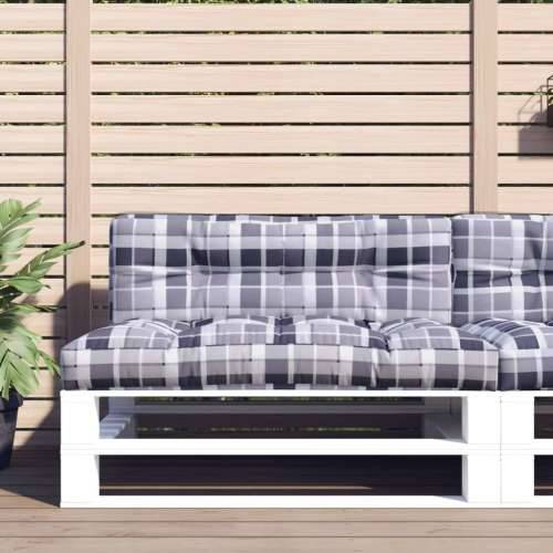 Jastuk za palete sivi karirani 120 x 40 x 12 cm od tkanine - Sivi karirani uzorak 120 x 40 x 12 cm 1 Cijena