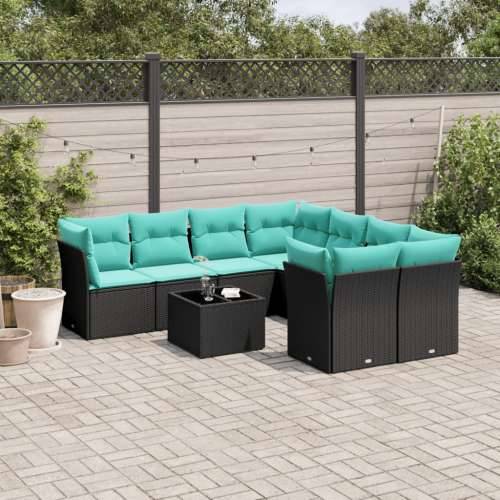 Vrtna garnitura - 9-dijelni set vrtnih sofa od poliratana s jastucima crni - Crna 4x kutna + stol + 4x srednja 1 Cijena