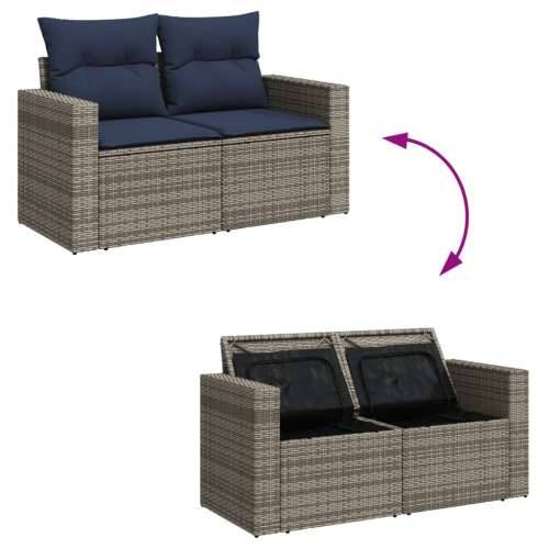 Vrtna garnitura - 11-dijelni set vrtnih sofa od poliratana s jastucima sivi - Siva 2x corner+6x centre+2x sofa+1x garden+12x bac Cijena