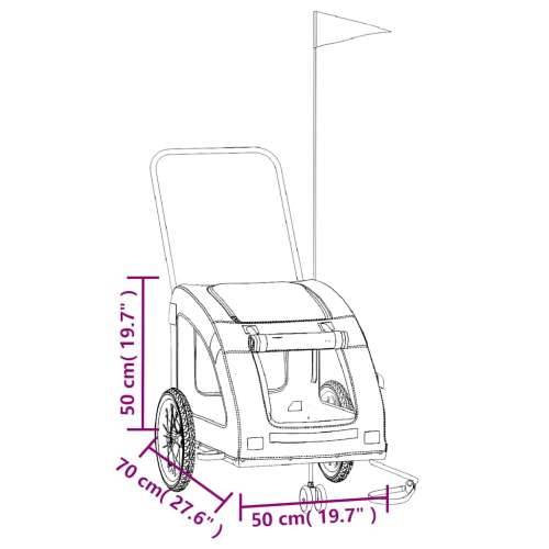 Prikolica za bicikl za ljubimce narančasta od tkanine i željeza - Narančasta 63.5 x 124.5 x 66 cm Cijena