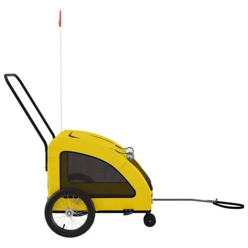 Prikolica za bicikl za ljubimce žuta od tkanine i željeza - Žuta 63.5 x 124.5 x 66 cm Cijena