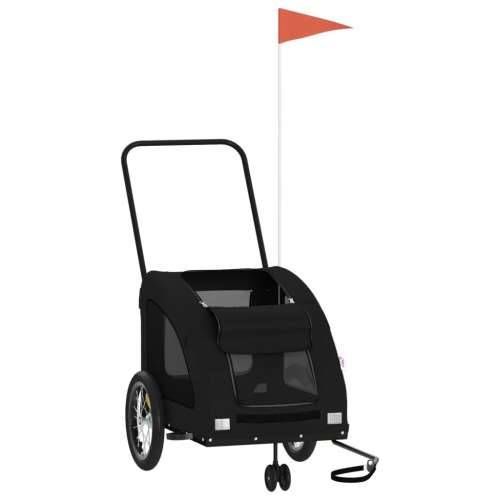 Prikolica za bicikl za ljubimce crna od tkanine i željeza - Crna 63.5 x 124.5 x 66 cm Cijena