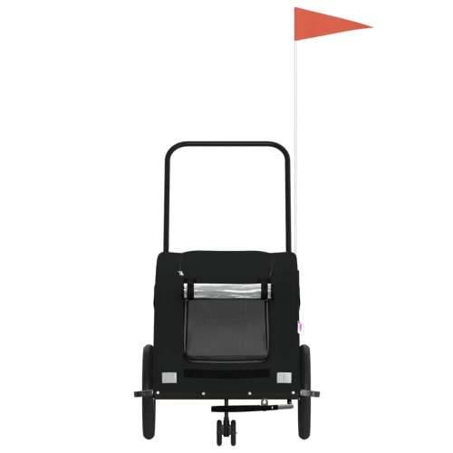 Prikolica za bicikl za ljubimce crna od tkanine i željeza - Crna 63.5 x 124.5 x 66 cm Cijena