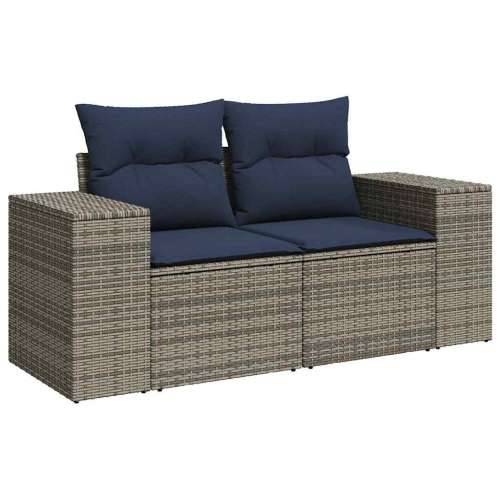 Vrtna garnitura - 6-dijelni set vrtnih sofa od poliratana s jastucima sivi - Siva 1 Cijena