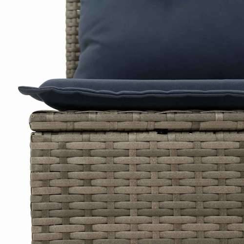 Vrtna garnitura - 6-dijelni set vrtnih sofa od poliratana s jastucima sivi - Siva 1 Cijena