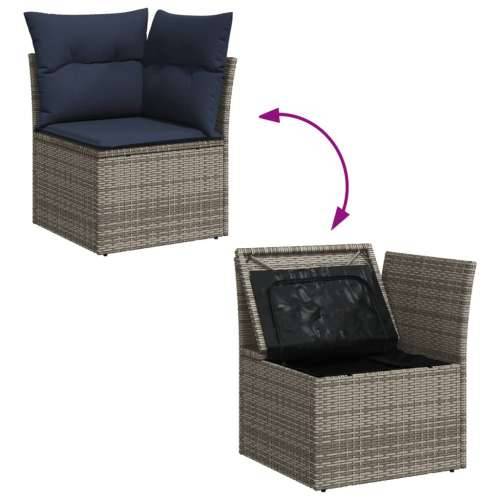 Vrtna garnitura - 12-dijelni set vrtnih sofa od poliratana s jastucima sivi - Siva 1 Cijena