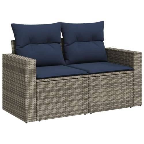 Vrtna garnitura - 14-dijelni set vrtnih sofa od poliratana s jastucima sivi - Siva 1 Cijena