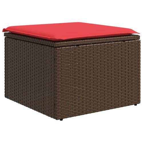 Vrtna stolica s jastukom smeđa 55x55x37 cm poli ratan - Smeđa 1 bez spremišta Cijena