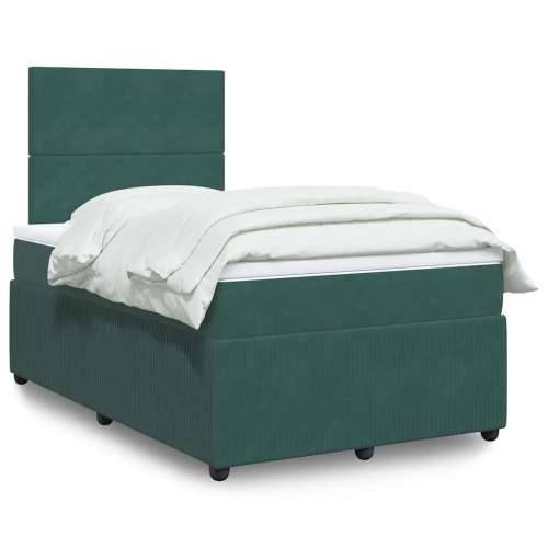Box spring krevet s madracem tamnozeleni 120x200 cm baršunasti - Tamnozelena 120 x 200 cm Gladak dizajn Cijena