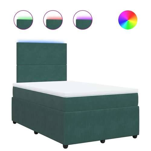 Box spring krevet s madracem tamnozeleni 120x200 cm baršunasti - Tamnozelena 120 x 200 cm Gladak dizajn Cijena