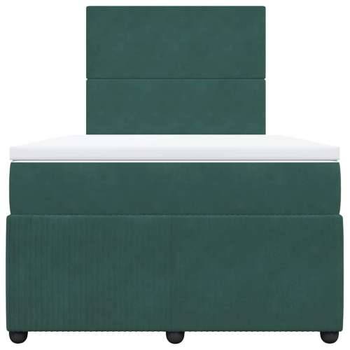 Box spring krevet s madracem tamnozeleni 120x200 cm baršunasti - Tamnozelena 120 x 200 cm Gladak dizajn Cijena