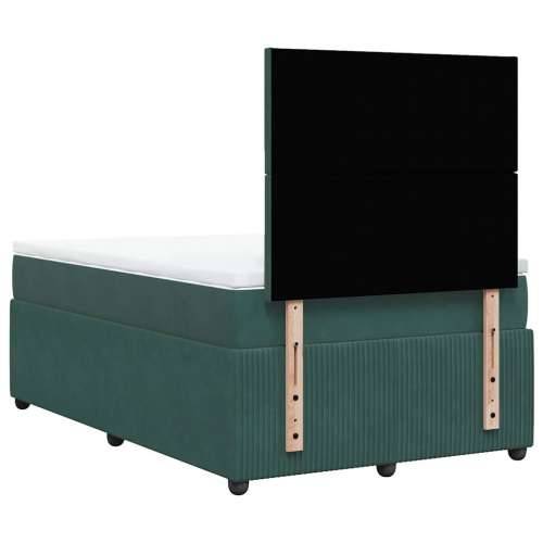 Box spring krevet s madracem tamnozeleni 120x200 cm baršunasti - Tamnozelena 120 x 200 cm Gladak dizajn Cijena