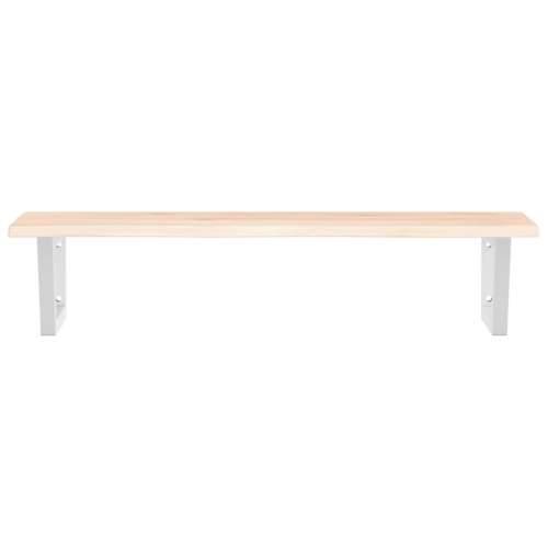 Zidna polica za Lavabo - Umivaonik od čelika i masivne hrastovine - Smeđa i bijela 100 x 50 x 2 cm 1 Trapez Cijena